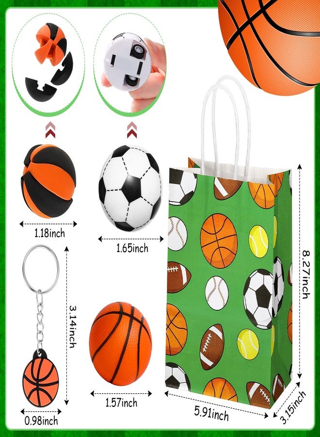 Aoriher 200 Pcs Sport Party Favors Set, Sport Party Gift Bag Fillers Foam Sports Balls Keychains Sticker Eraser Pull Back Cars for Baseball Basketball Football Soccer Birthday Gift(Sports Balls) - Image 3